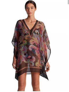 NWT Lauren Ralph Lauren Women's Parder Poncho Swim Cover-Up